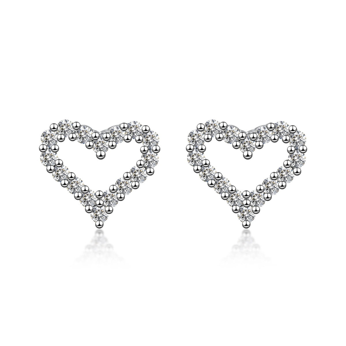 0.41 ctw Heart-Cut Lab-Grown Diamond Earrings in 925 Sterling Silver