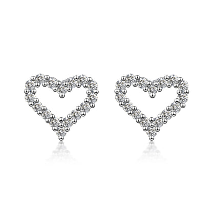 0.41 ctw Heart-Cut Lab-Grown Diamond Earrings in 925 Sterling Silver
