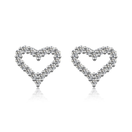 0.41 ctw Heart-Cut Lab-Grown Diamond Earrings in 925 Sterling Silver