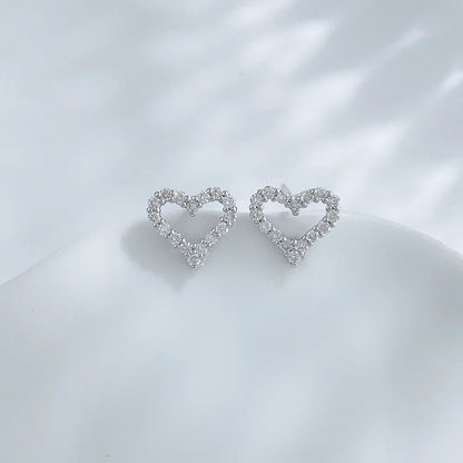 0.41 ctw Heart-Cut Lab-Grown Diamond Earrings in 925 Sterling Silver
