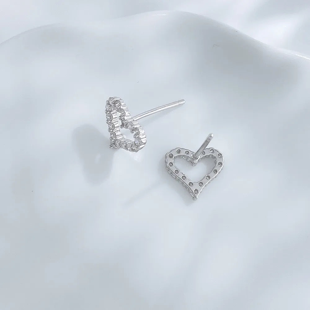 0.41 ctw Heart-Cut Lab-Grown Diamond Earrings in 925 Sterling Silver