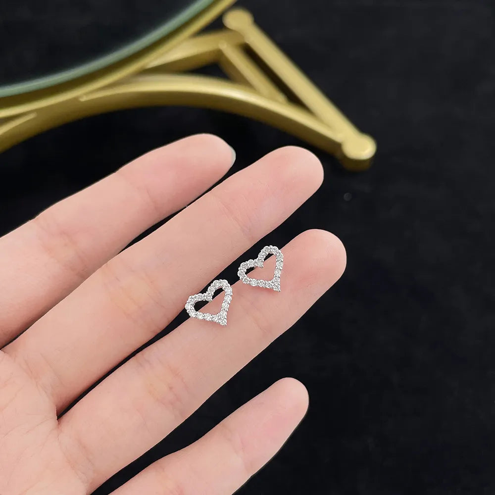 0.41 ctw Heart-Cut Lab-Grown Diamond Earrings in 925 Sterling Silver