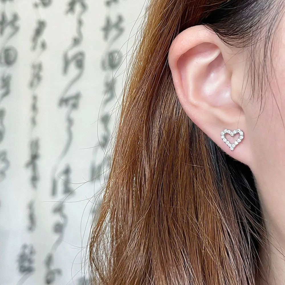 0.41 ctw Heart-Cut Lab-Grown Diamond Earrings in 925 Sterling Silver