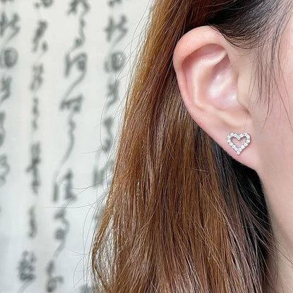 0.41 ctw Heart-Cut Lab-Grown Diamond Earrings in 925 Sterling Silver
