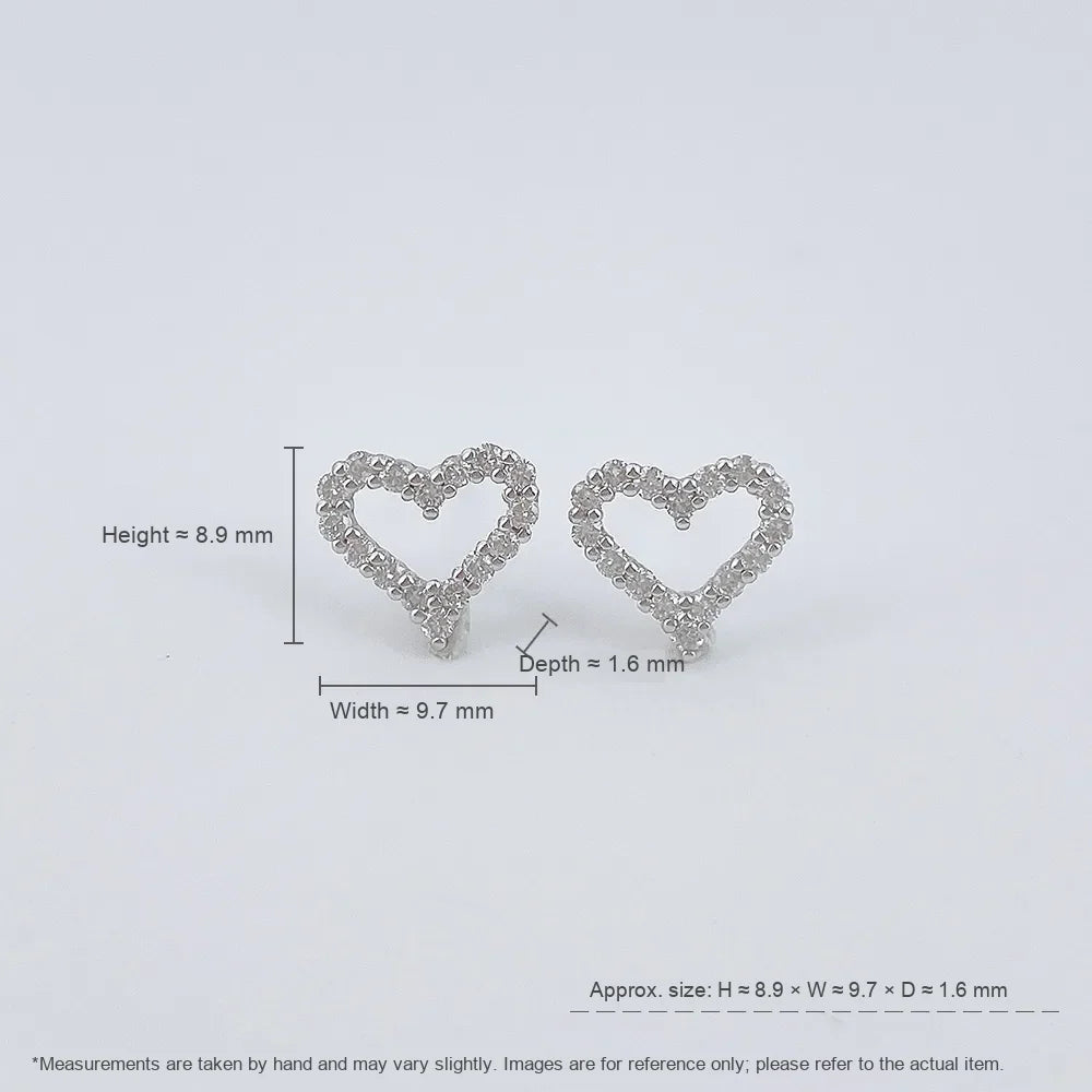 0.41 ctw Heart-Cut Lab-Grown Diamond Earrings in 925 Sterling Silver