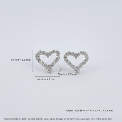 0.41 ctw Heart-Cut Lab-Grown Diamond Earrings in 925 Sterling Silver