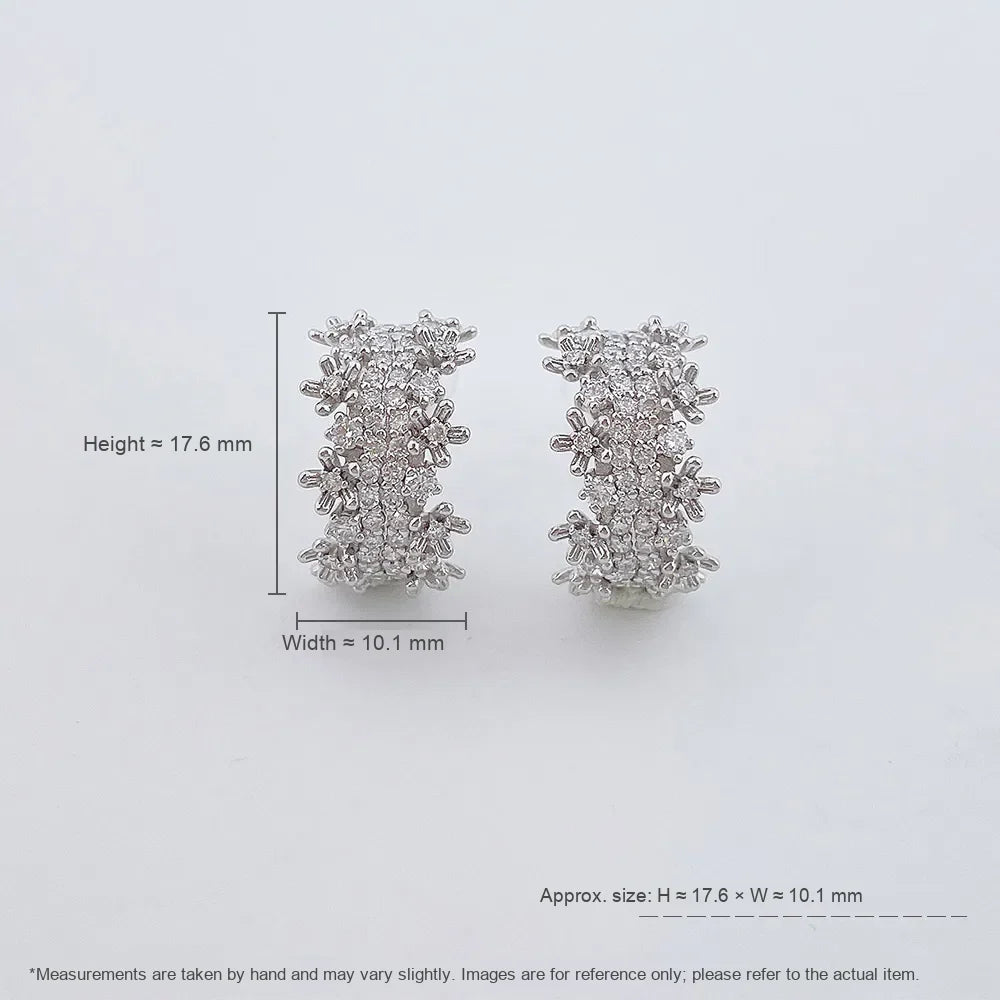 1.35 ctw Floral Round-Cut Lab-Grown Diamond Earrings in PT950 Platinum