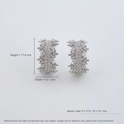1.35 ctw Floral Round-Cut Lab-Grown Diamond Earrings in PT950 Platinum
