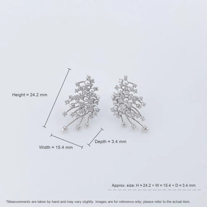 2.14 ctw Floral Mixed-Cut Lab-Grown Diamond Earrings in PT950 Platinum