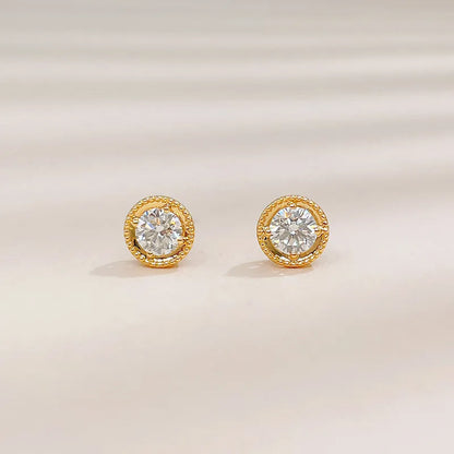 0.66 ctw Minimalist Round-Cut Lab-Grown Diamond Stud Earrings in 18K Yellow Gold