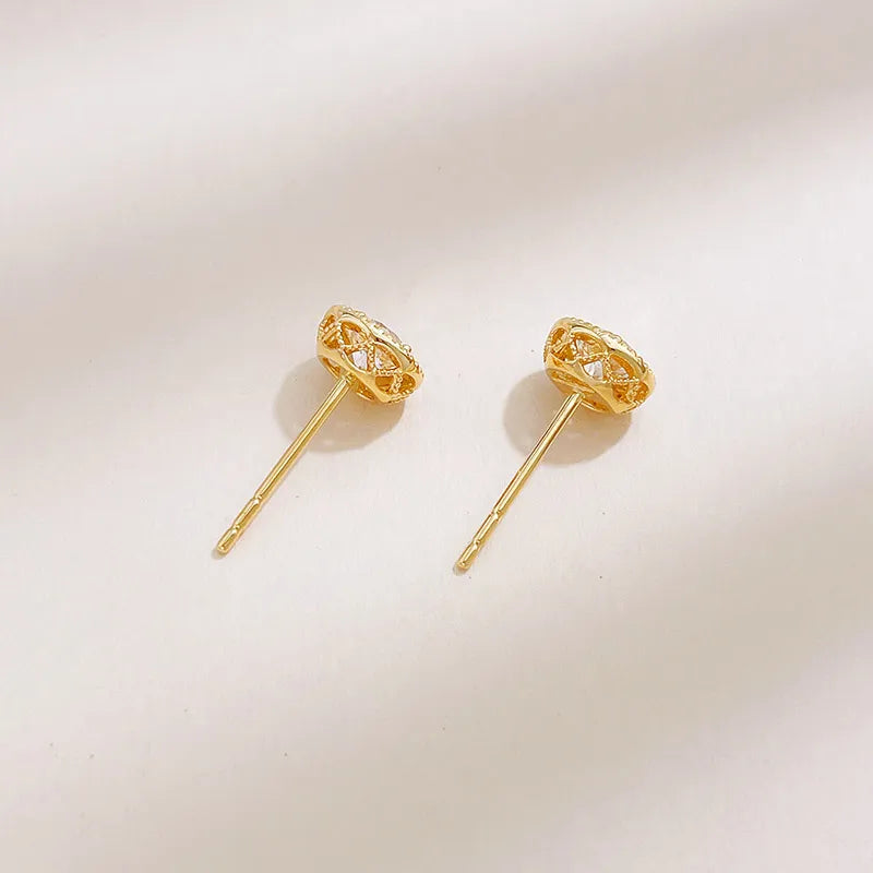 0.66 ctw Minimalist Round-Cut Lab-Grown Diamond Stud Earrings in 18K Yellow Gold
