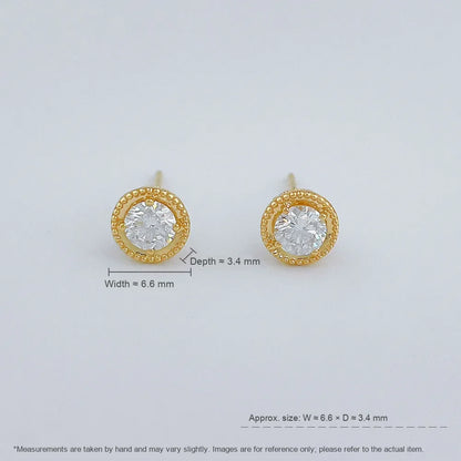 0.66 ctw Minimalist Round-Cut Lab-Grown Diamond Stud Earrings in 18K Yellow Gold