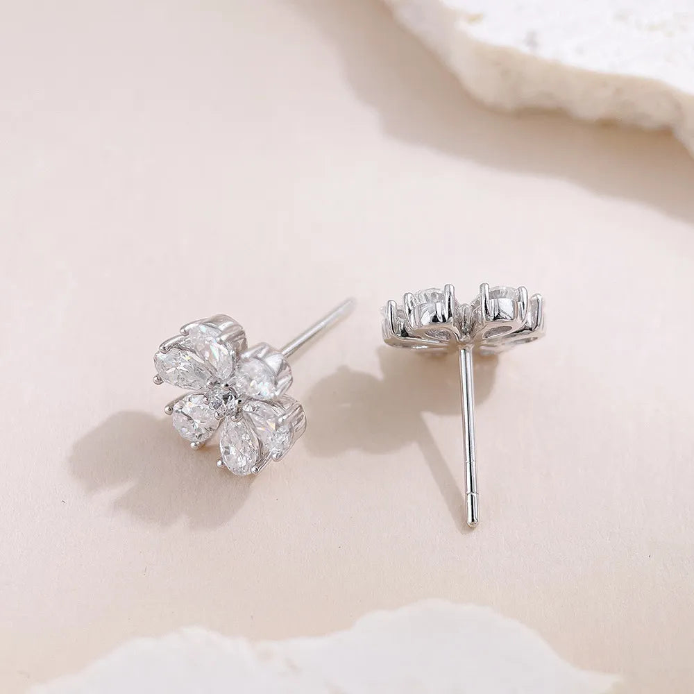 2.02 ctw Floral Mixed-Cut Lab-Grown Diamond Earrings in PT950 Platinum