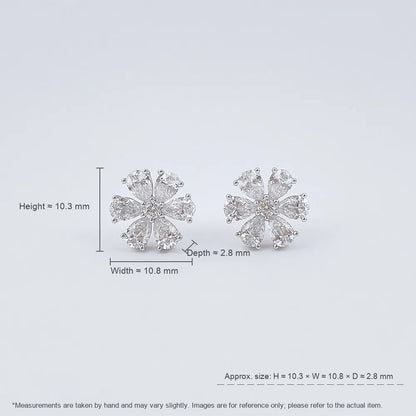 2.02 ctw Floral Mixed-Cut Lab-Grown Diamond Earrings in PT950 Platinum