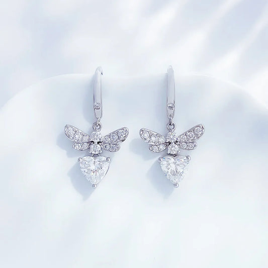 1.46 ctw Butterfly Mixed-Cut Lab-Grown Diamond Earrings in PT950 Platinum