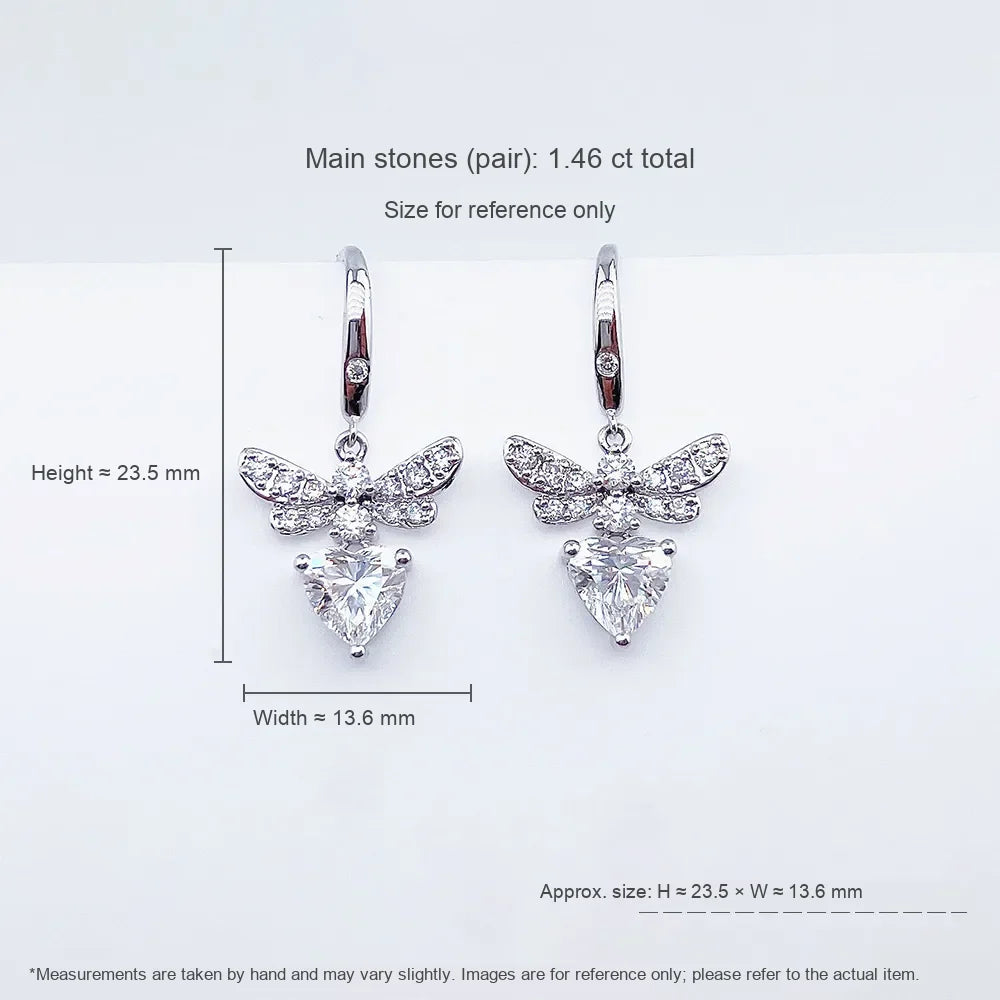1.46 ctw Butterfly Mixed-Cut Lab-Grown Diamond Earrings in PT950 Platinum