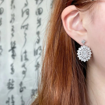 2.22 ctw Crown Oval-Cut Lab-Grown Diamond Earrings in PT950 Platinum