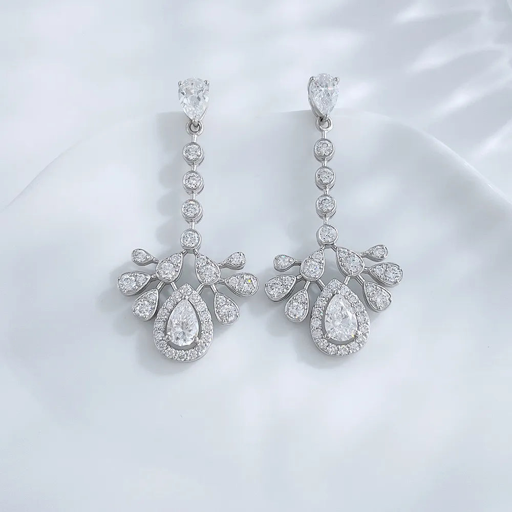 2.71 ctw Celestial Pear-Cut Lab-Grown Diamond Drop Earrings in PT950 Platinum
