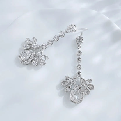 2.71 ctw Celestial Pear-Cut Lab-Grown Diamond Drop Earrings in PT950 Platinum