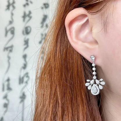 2.71 ctw Celestial Pear-Cut Lab-Grown Diamond Drop Earrings in PT950 Platinum