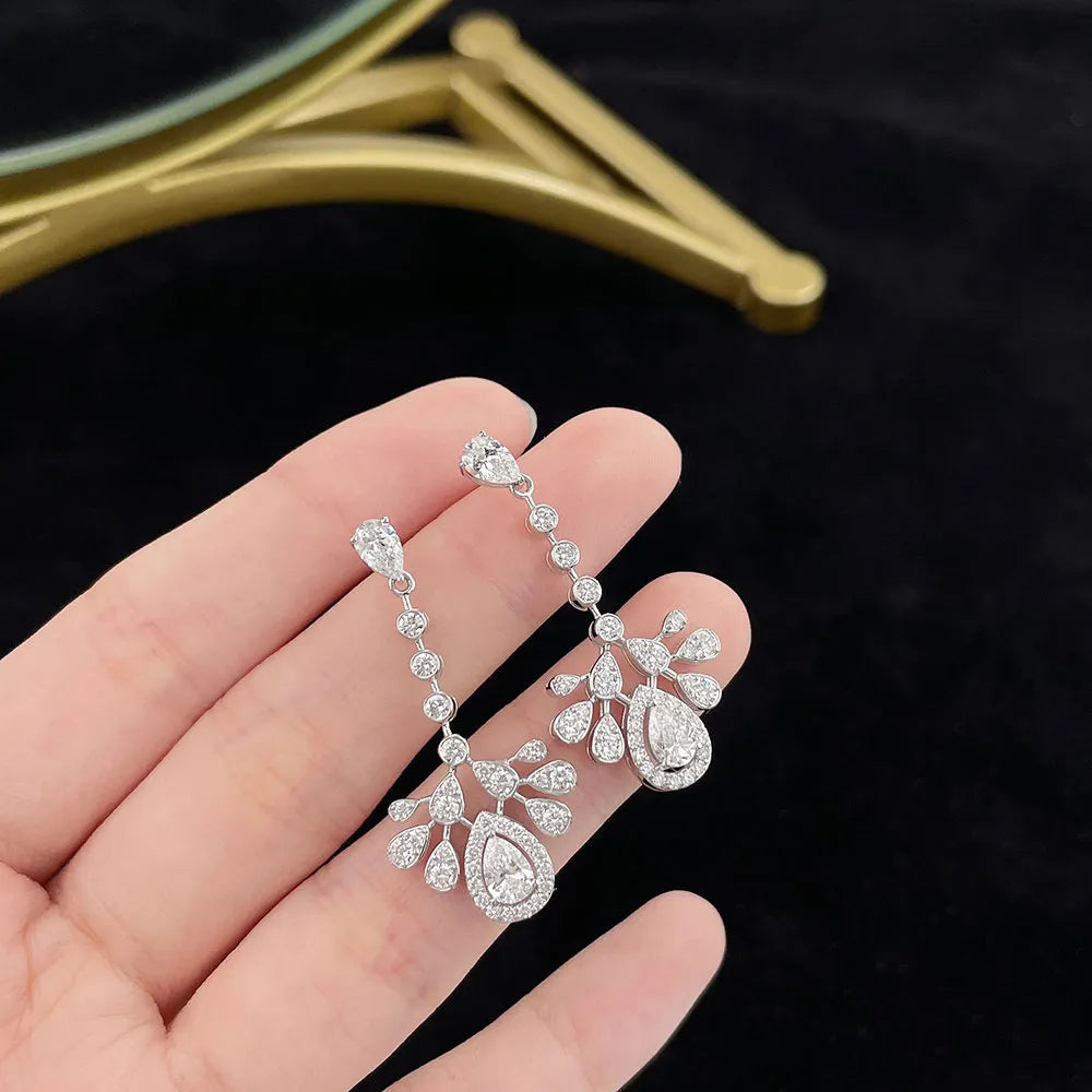 2.71 ctw Celestial Pear-Cut Lab-Grown Diamond Drop Earrings in PT950 Platinum