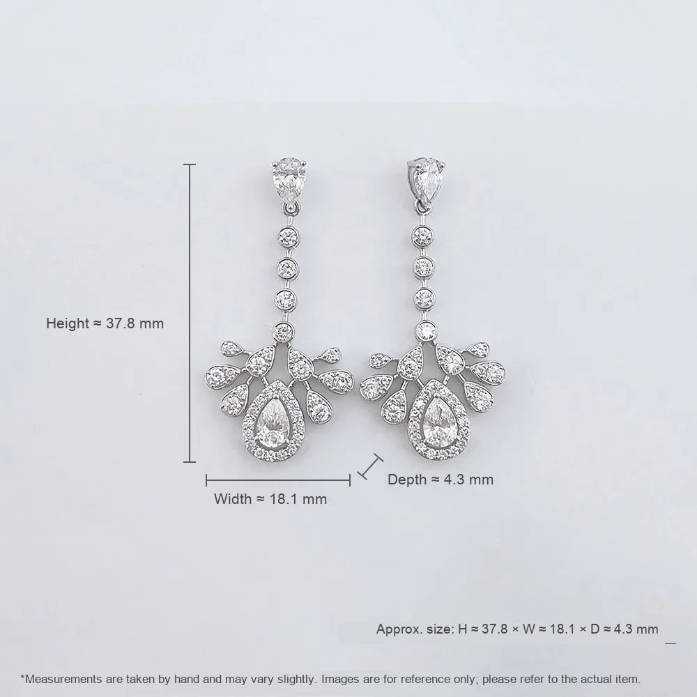 2.71 ctw Celestial Pear-Cut Lab-Grown Diamond Drop Earrings in PT950 Platinum