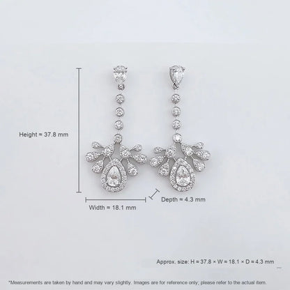 2.71 ctw Celestial Pear-Cut Lab-Grown Diamond Drop Earrings in PT950 Platinum