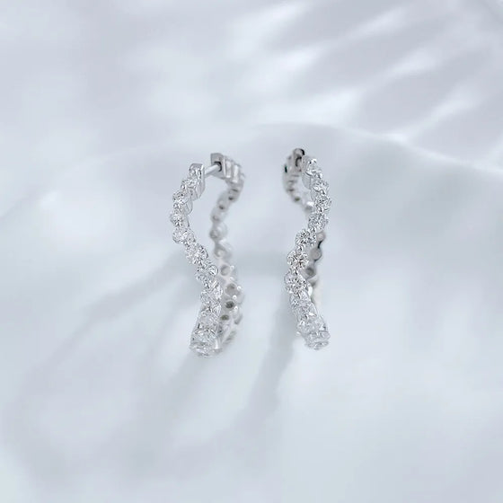 1.65 ctw Round-Cut Lab-Grown Diamond Earrings in 18K White Gold