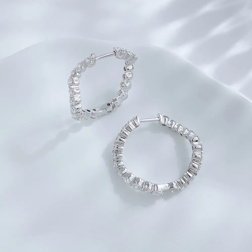 1.65 ctw Round-Cut Lab-Grown Diamond Earrings in 18K White Gold