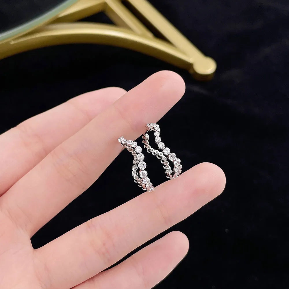1.65 ctw Round-Cut Lab-Grown Diamond Earrings in 18K White Gold