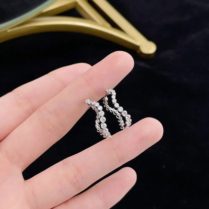 1.65 ctw Round-Cut Lab-Grown Diamond Earrings in 18K White Gold