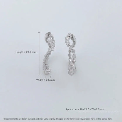 1.65 ctw Round-Cut Lab-Grown Diamond Earrings in 18K White Gold