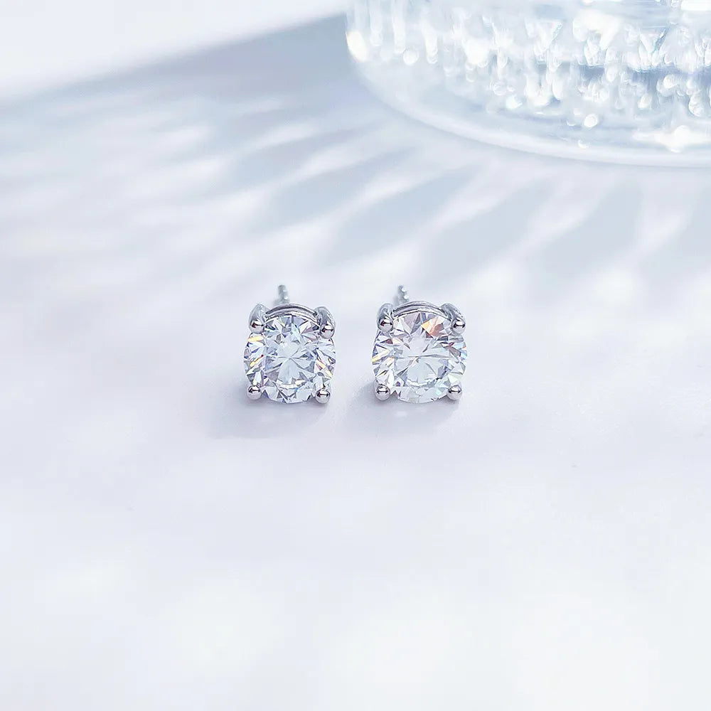 0.23 ctw Minimalist Round-Cut Lab-Grown Diamond Earrings in PT950 Platinum
