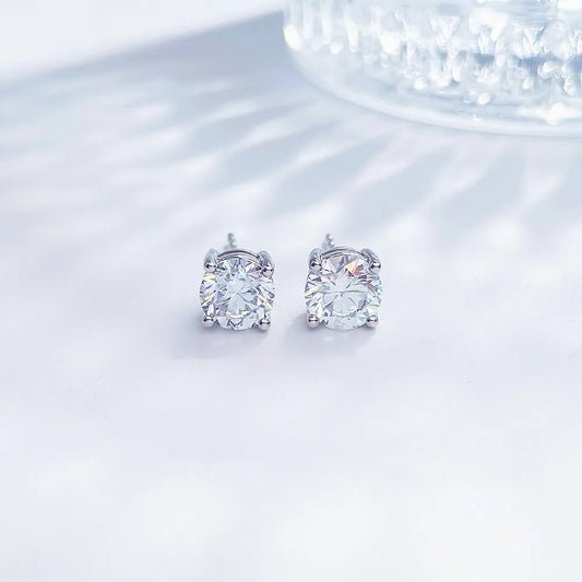 0.23 ctw Minimalist Round-Cut Lab-Grown Diamond Earrings in PT950 Platinum