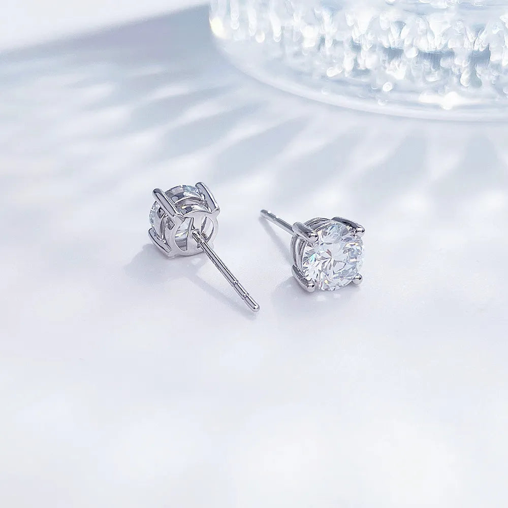 0.23 ctw Minimalist Round-Cut Lab-Grown Diamond Earrings in PT950 Platinum