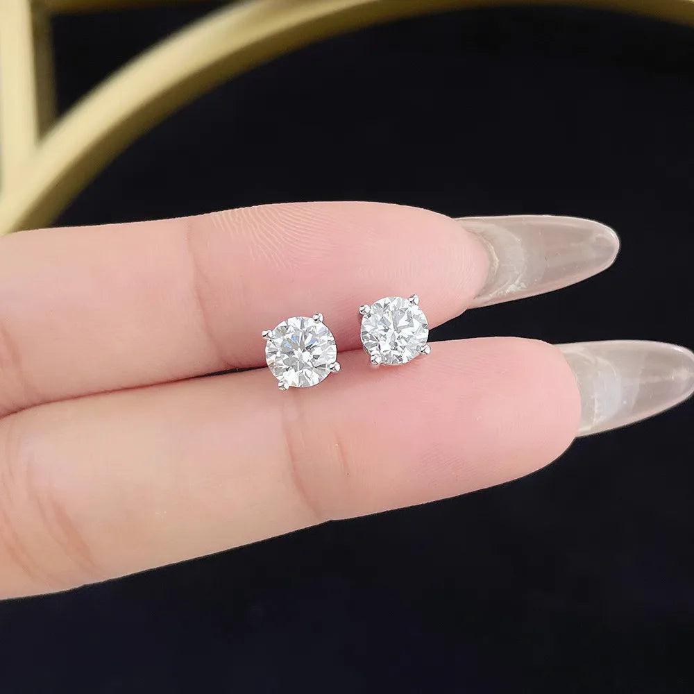 0.23 ctw Minimalist Round-Cut Lab-Grown Diamond Earrings in PT950 Platinum