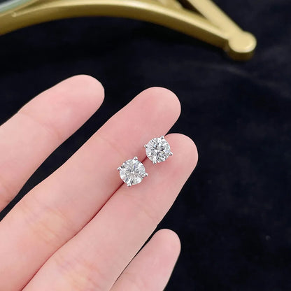 0.22 ctw Four-Prong Princess-Cut Lab-Grown Diamond Earrings in 18K White Gold
