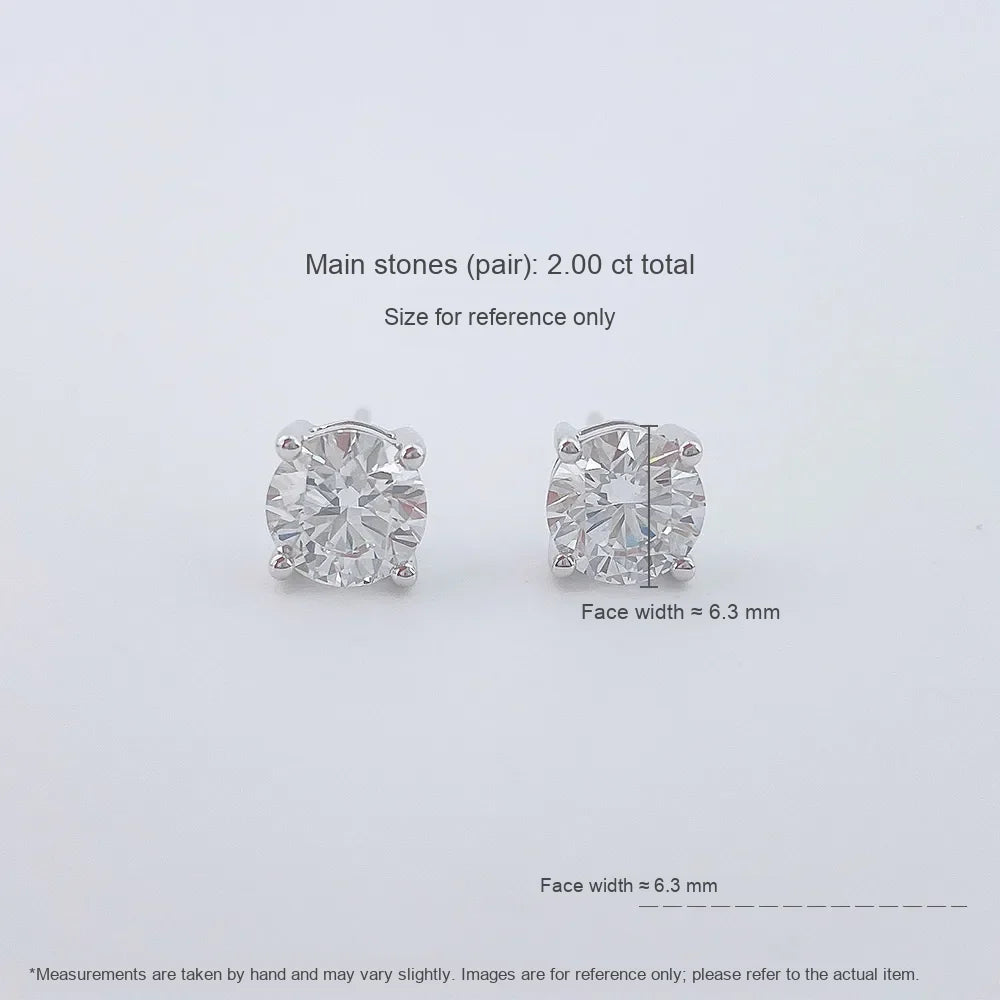 0.22 ctw Four-Prong Princess-Cut Lab-Grown Diamond Earrings in 18K White Gold