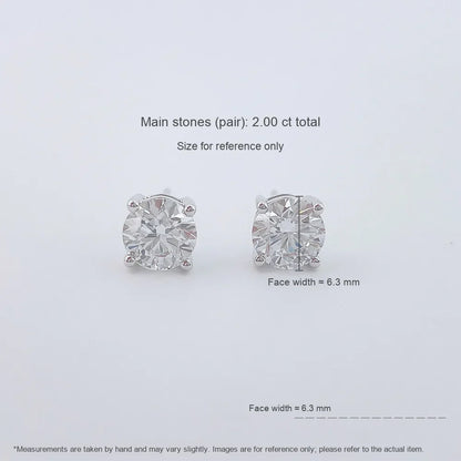 0.22 ctw Four-Prong Princess-Cut Lab-Grown Diamond Earrings in 18K White Gold