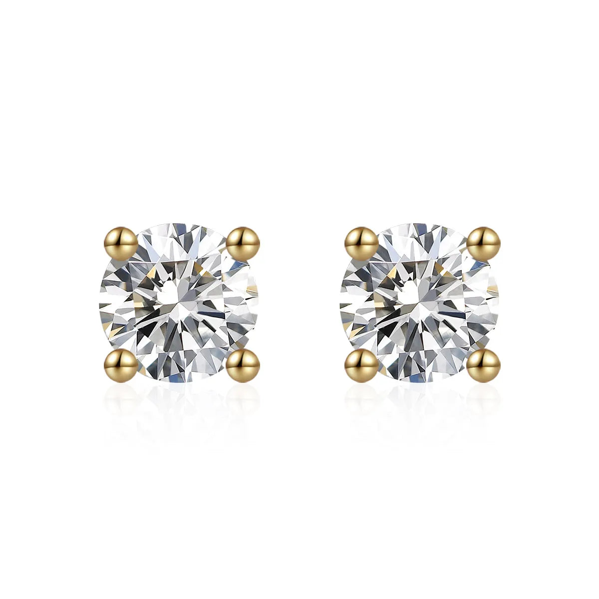 0.22 ctw Four-Prong Cushion-Cut Lab-Grown Diamond Earrings in 18K Yellow Gold