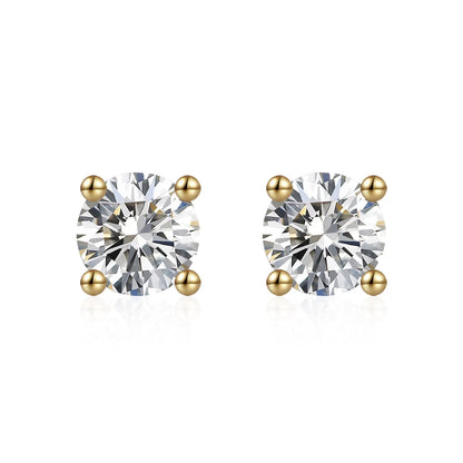 0.22 ctw Four-Prong Cushion-Cut Lab-Grown Diamond Earrings in 18K Yellow Gold