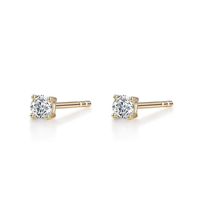 0.22 ctw Four-Prong Cushion-Cut Lab-Grown Diamond Earrings in 18K Yellow Gold