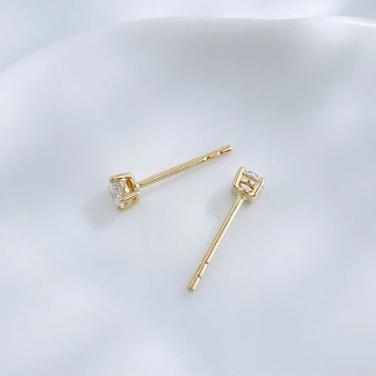 0.22 ctw Four-Prong Cushion-Cut Lab-Grown Diamond Earrings in 18K Yellow Gold