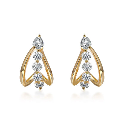 0.27 ctw Mixed-Cut Lab-Grown Diamond Earrings in 18K Yellow Gold