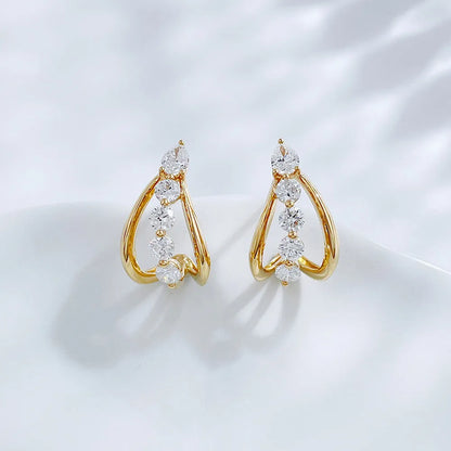 0.27 ctw Mixed-Cut Lab-Grown Diamond Earrings in 18K Yellow Gold