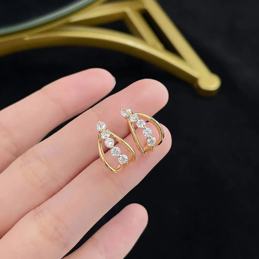 0.27 ctw Mixed-Cut Lab-Grown Diamond Earrings in 18K Yellow Gold