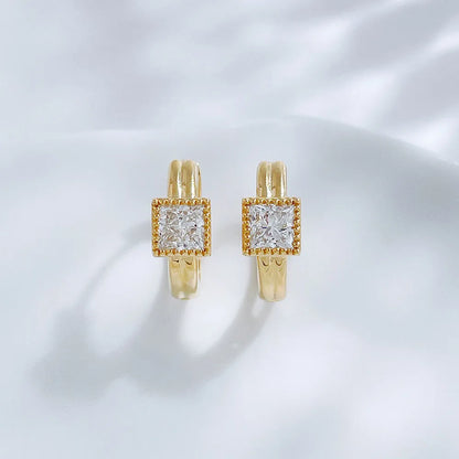 0.52 ctw Princess-Cut Lab-Grown Diamond Earrings in 18K Yellow Gold
