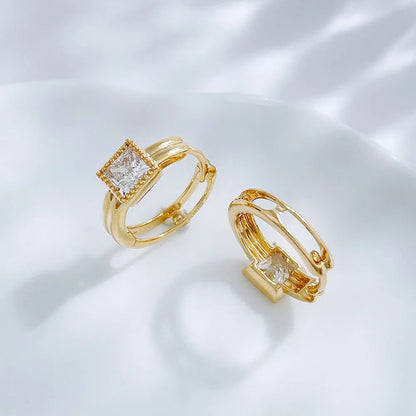 0.52 ctw Princess-Cut Lab-Grown Diamond Earrings in 18K Yellow Gold
