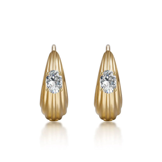 0.3 ctw Celestial Oval-Cut Lab-Grown Diamond Earrings in 18K Yellow Gold