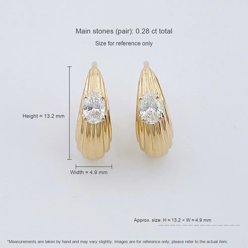 0.3 ctw Celestial Oval-Cut Lab-Grown Diamond Earrings in 18K Yellow Gold